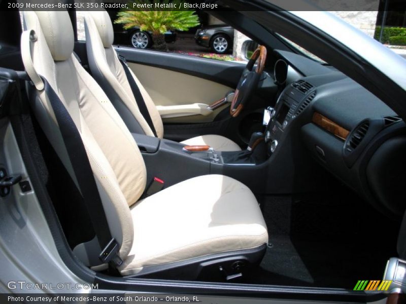 Pewter Metallic / Black/Beige 2009 Mercedes-Benz SLK 350 Roadster