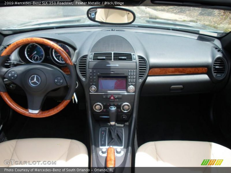 Pewter Metallic / Black/Beige 2009 Mercedes-Benz SLK 350 Roadster