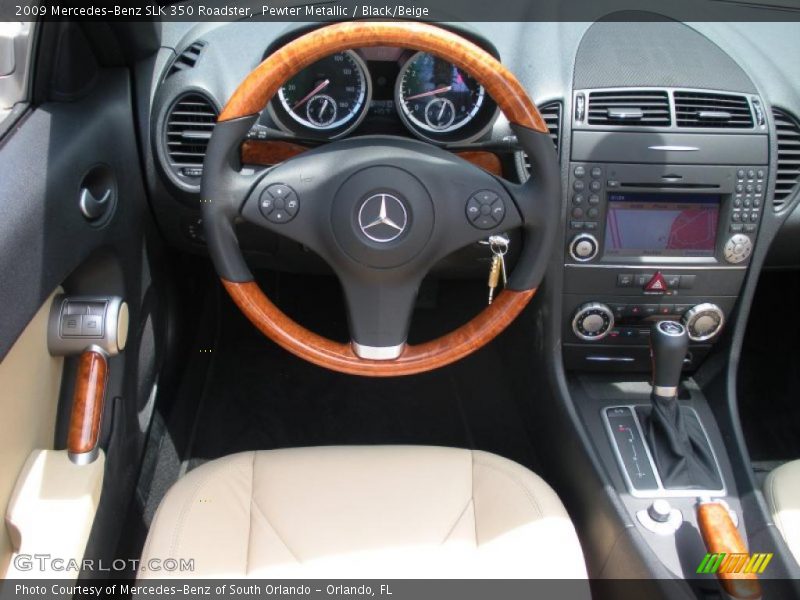 Pewter Metallic / Black/Beige 2009 Mercedes-Benz SLK 350 Roadster