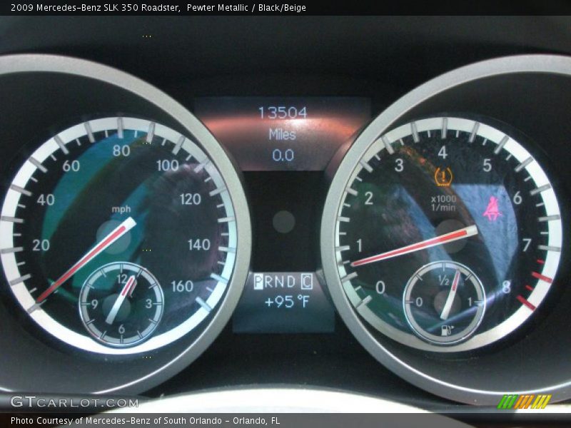 Pewter Metallic / Black/Beige 2009 Mercedes-Benz SLK 350 Roadster