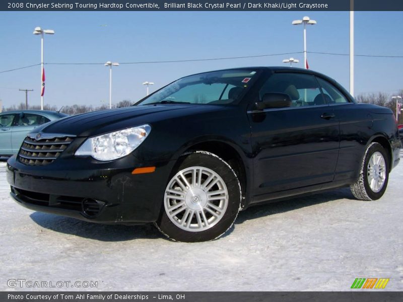 Brilliant Black Crystal Pearl / Dark Khaki/Light Graystone 2008 Chrysler Sebring Touring Hardtop Convertible