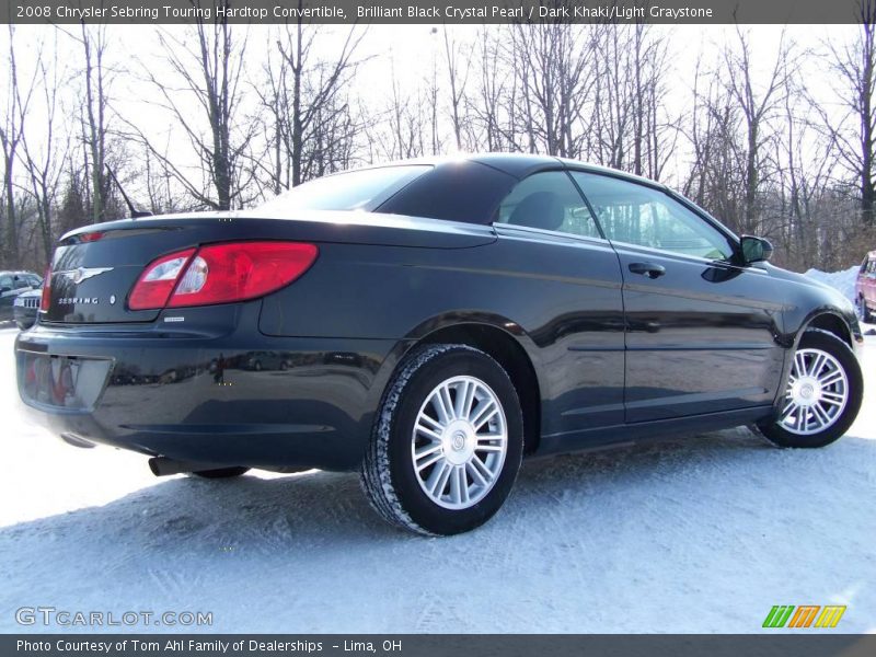 Brilliant Black Crystal Pearl / Dark Khaki/Light Graystone 2008 Chrysler Sebring Touring Hardtop Convertible
