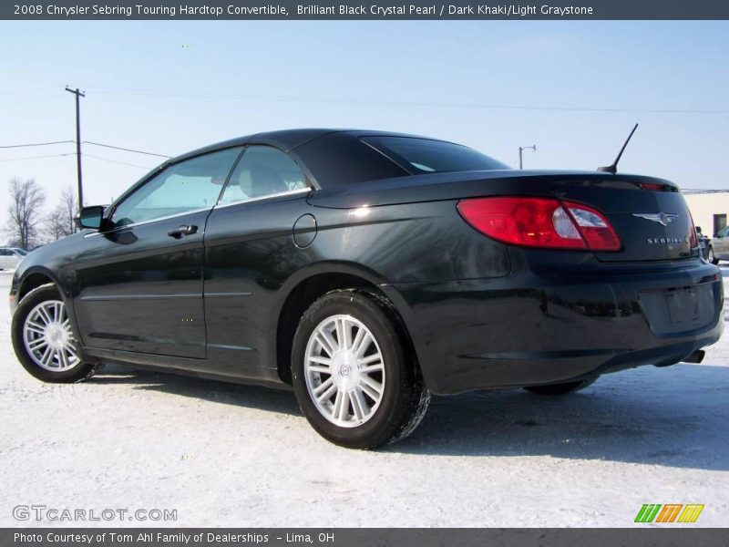 Brilliant Black Crystal Pearl / Dark Khaki/Light Graystone 2008 Chrysler Sebring Touring Hardtop Convertible
