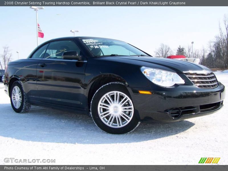 Brilliant Black Crystal Pearl / Dark Khaki/Light Graystone 2008 Chrysler Sebring Touring Hardtop Convertible