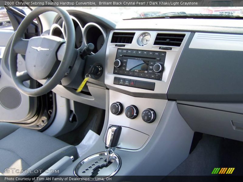 Brilliant Black Crystal Pearl / Dark Khaki/Light Graystone 2008 Chrysler Sebring Touring Hardtop Convertible