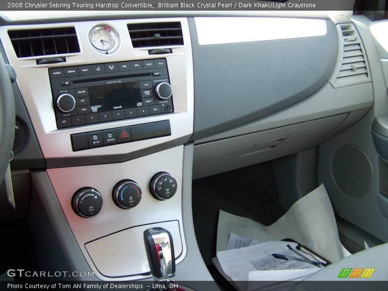 Brilliant Black Crystal Pearl / Dark Khaki/Light Graystone 2008 Chrysler Sebring Touring Hardtop Convertible