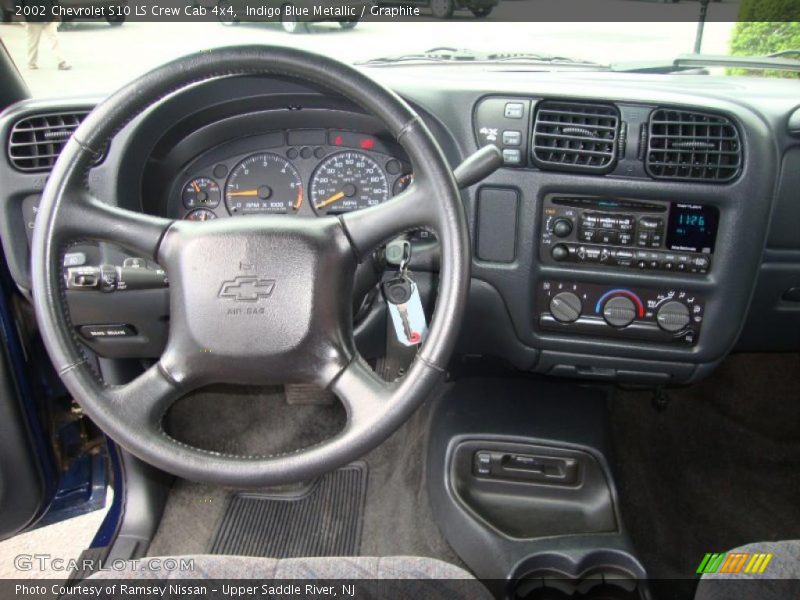 Indigo Blue Metallic / Graphite 2002 Chevrolet S10 LS Crew Cab 4x4