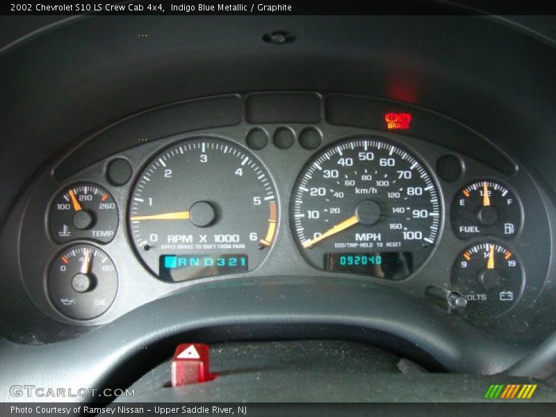 Indigo Blue Metallic / Graphite 2002 Chevrolet S10 LS Crew Cab 4x4