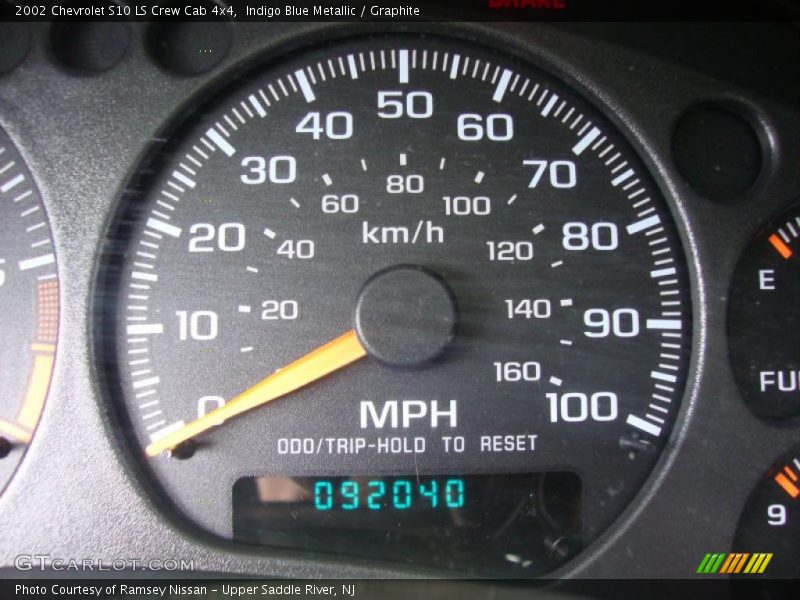 Indigo Blue Metallic / Graphite 2002 Chevrolet S10 LS Crew Cab 4x4