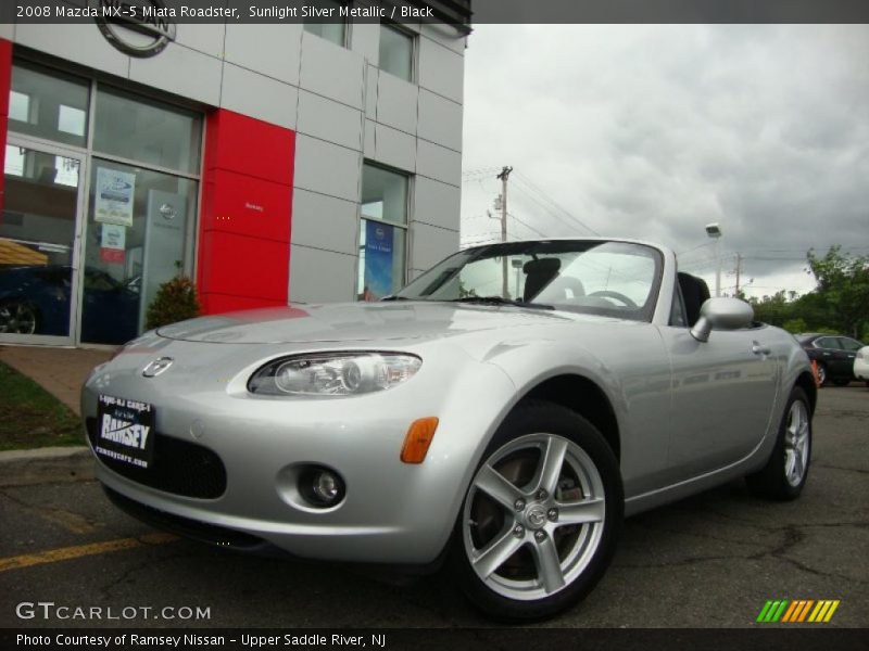 Sunlight Silver Metallic / Black 2008 Mazda MX-5 Miata Roadster