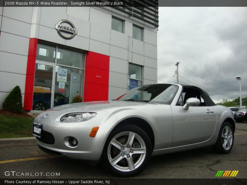 Sunlight Silver Metallic / Black 2008 Mazda MX-5 Miata Roadster