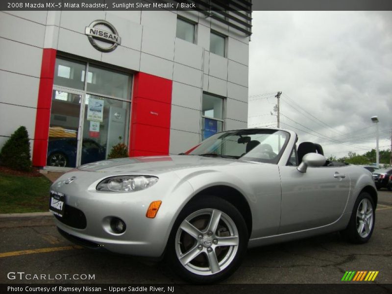 Sunlight Silver Metallic / Black 2008 Mazda MX-5 Miata Roadster