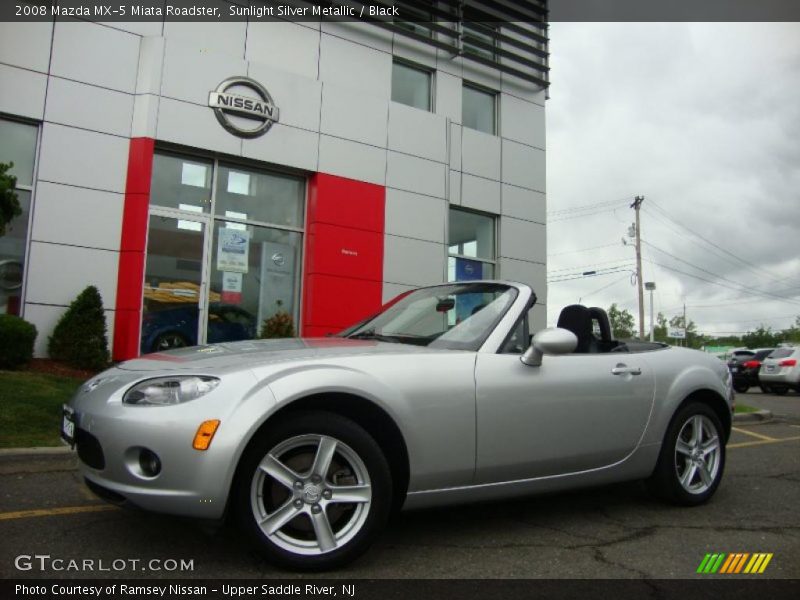 Sunlight Silver Metallic / Black 2008 Mazda MX-5 Miata Roadster