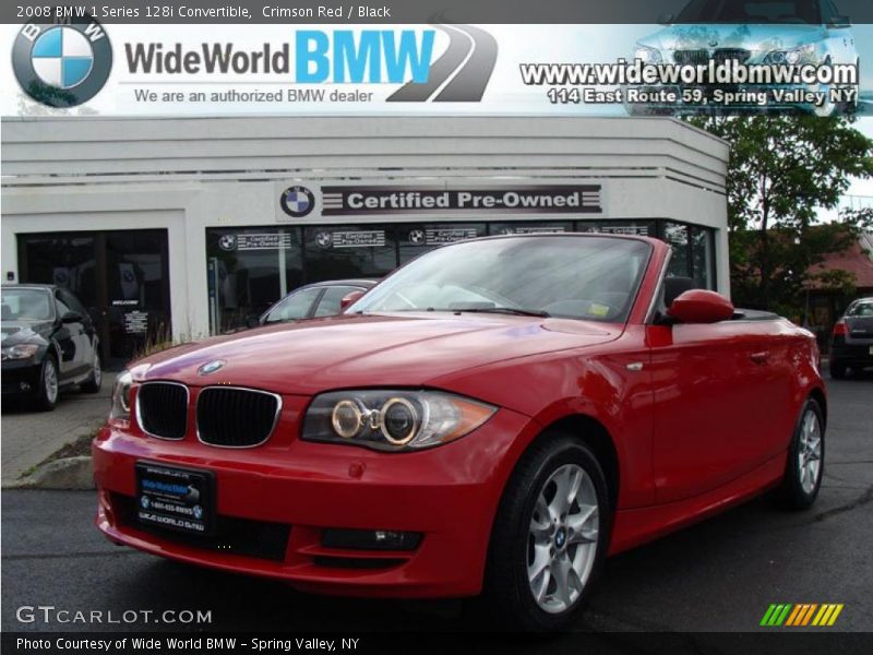 Crimson Red / Black 2008 BMW 1 Series 128i Convertible