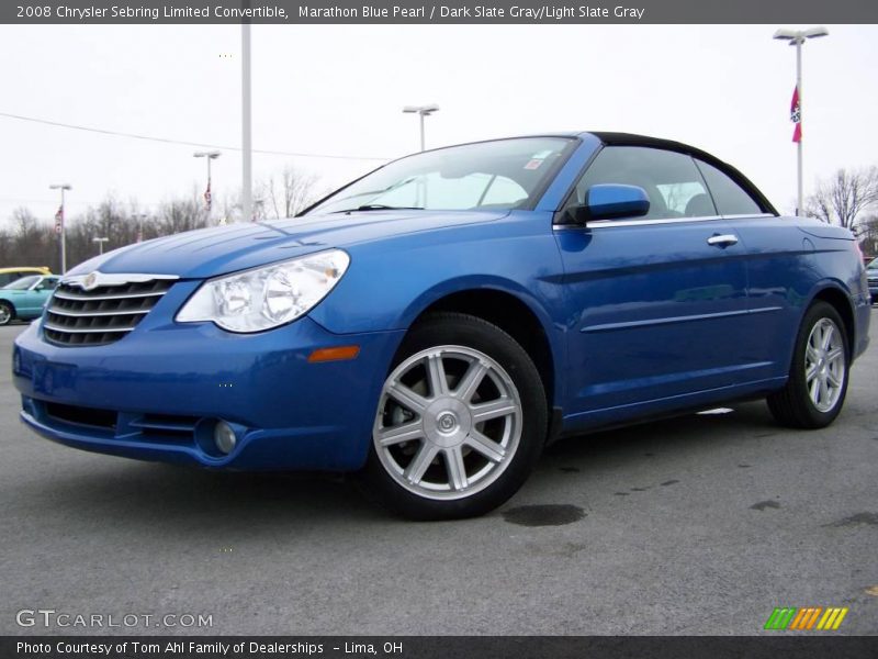 Marathon Blue Pearl / Dark Slate Gray/Light Slate Gray 2008 Chrysler Sebring Limited Convertible