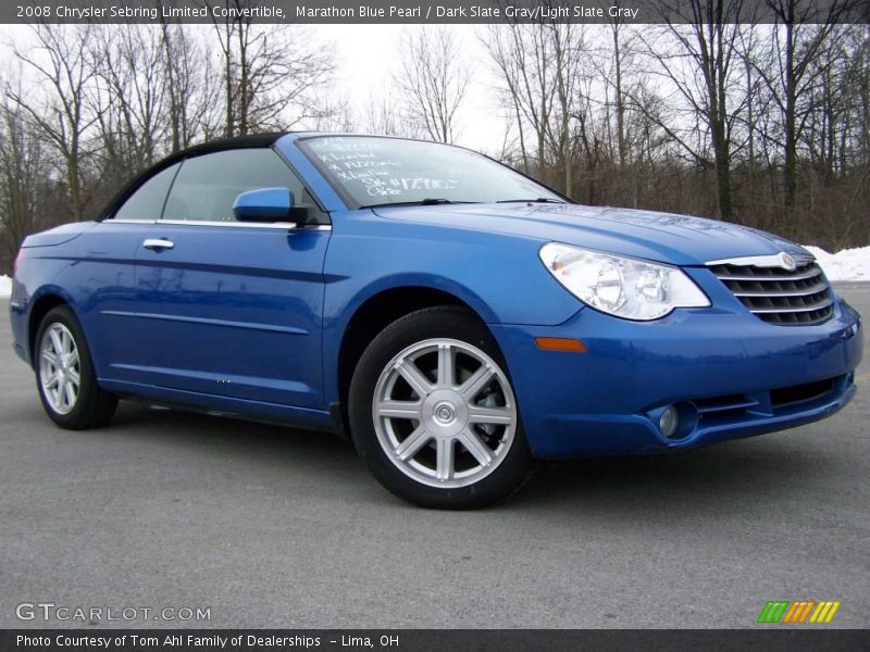 Marathon Blue Pearl / Dark Slate Gray/Light Slate Gray 2008 Chrysler Sebring Limited Convertible