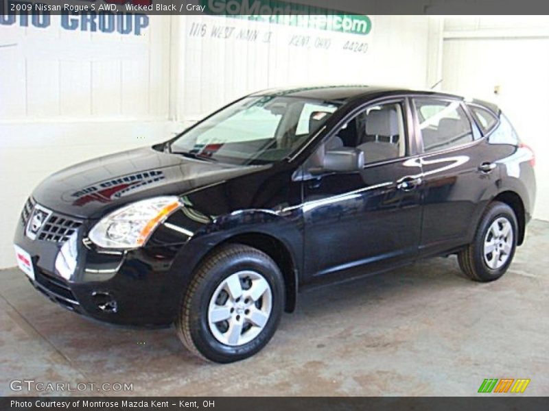 Wicked Black / Gray 2009 Nissan Rogue S AWD