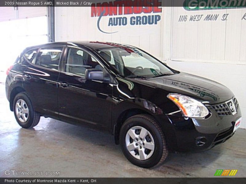 Wicked Black / Gray 2009 Nissan Rogue S AWD
