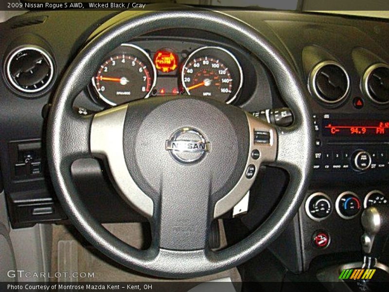 Wicked Black / Gray 2009 Nissan Rogue S AWD
