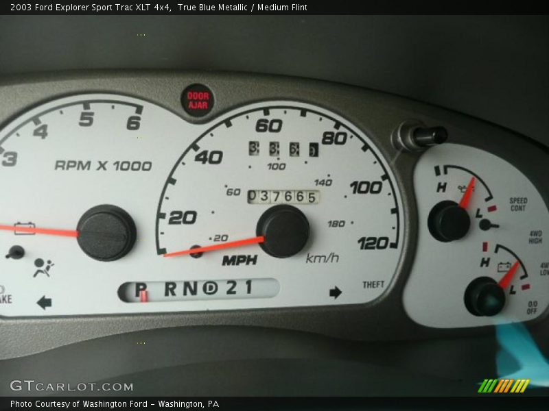 True Blue Metallic / Medium Flint 2003 Ford Explorer Sport Trac XLT 4x4