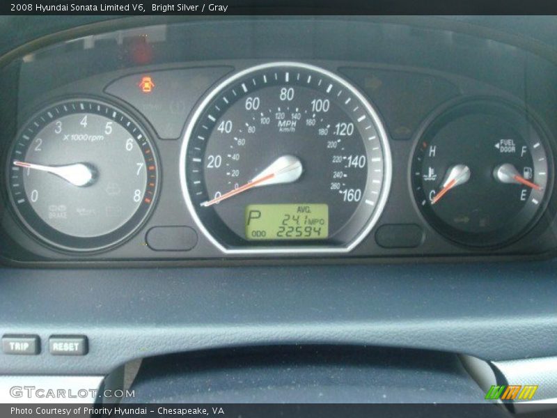 Bright Silver / Gray 2008 Hyundai Sonata Limited V6