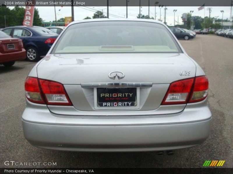 Brilliant Silver Metallic / Beige 2004 Infiniti I 35