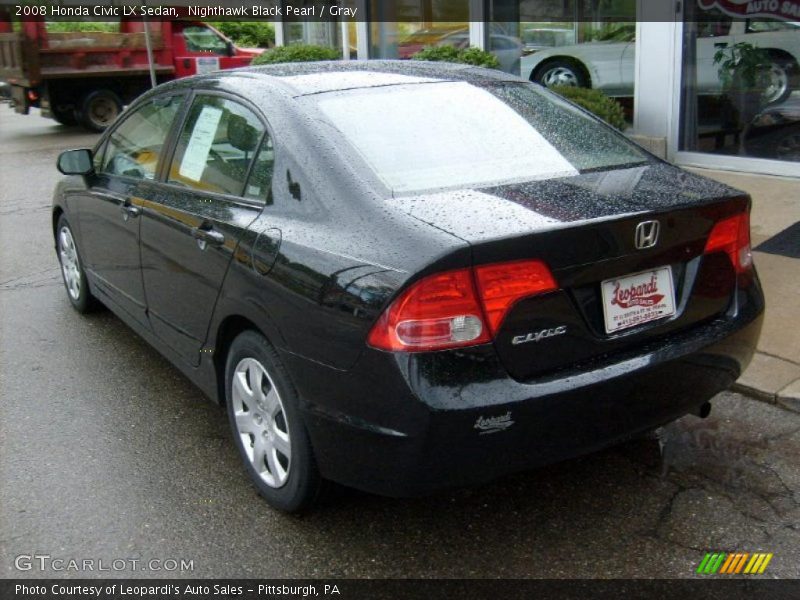 Nighthawk Black Pearl / Gray 2008 Honda Civic LX Sedan