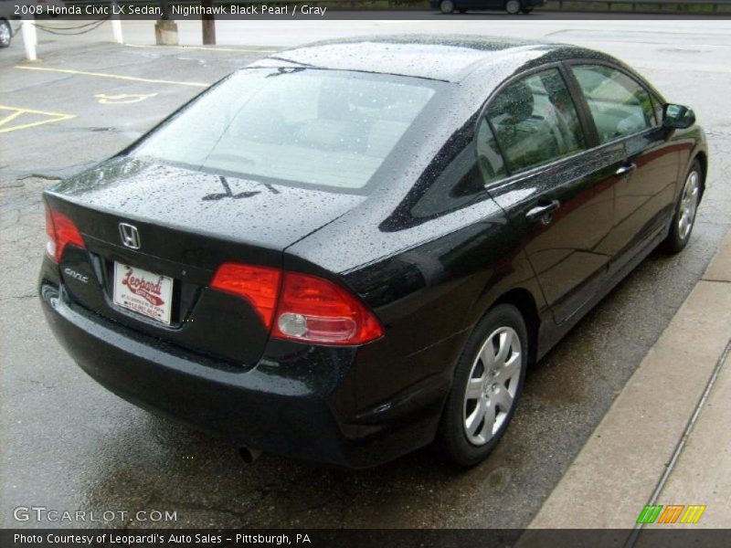 Nighthawk Black Pearl / Gray 2008 Honda Civic LX Sedan