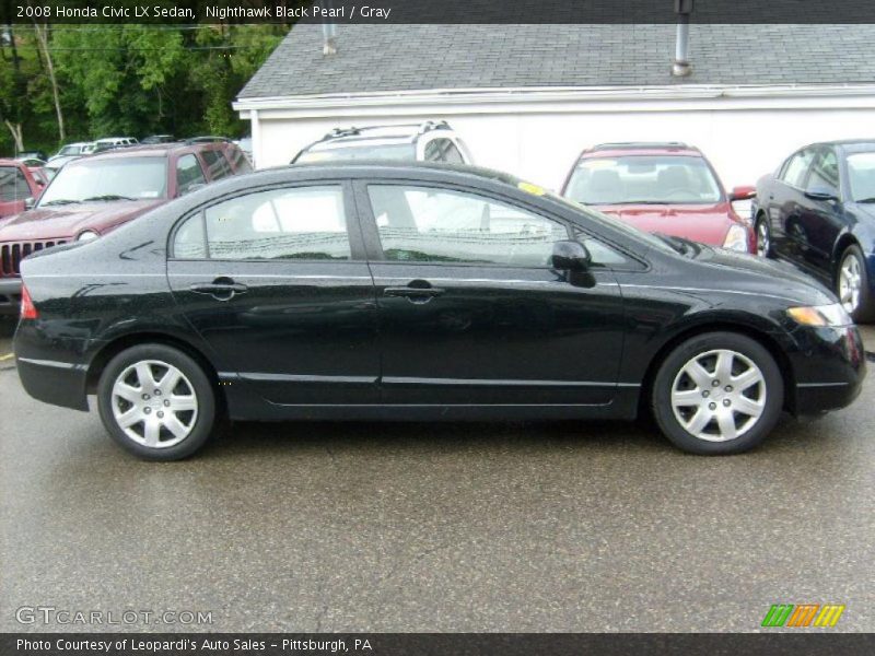 Nighthawk Black Pearl / Gray 2008 Honda Civic LX Sedan