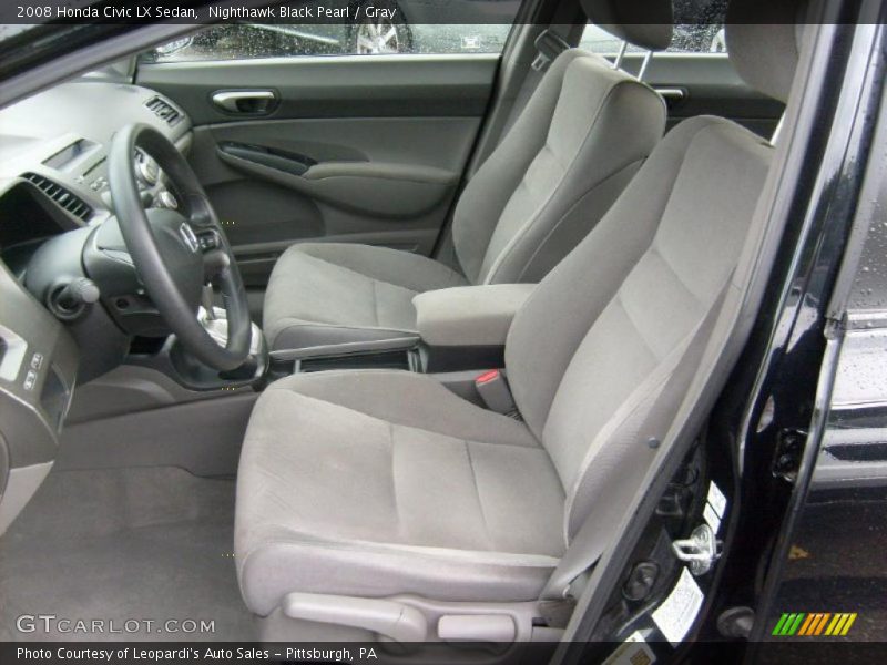 Nighthawk Black Pearl / Gray 2008 Honda Civic LX Sedan