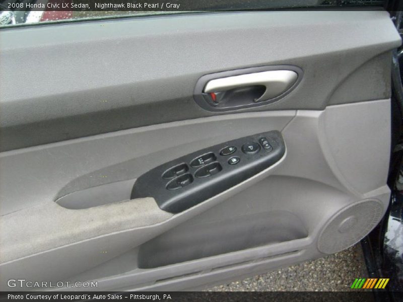 Nighthawk Black Pearl / Gray 2008 Honda Civic LX Sedan