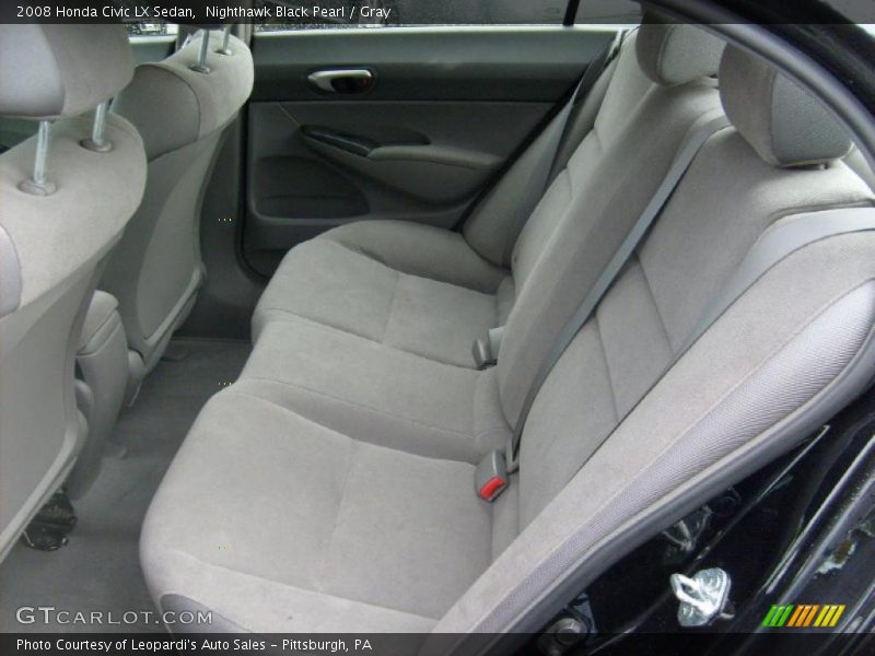 Nighthawk Black Pearl / Gray 2008 Honda Civic LX Sedan