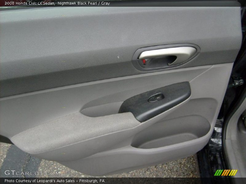 Nighthawk Black Pearl / Gray 2008 Honda Civic LX Sedan