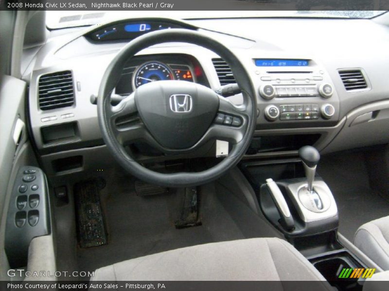 Nighthawk Black Pearl / Gray 2008 Honda Civic LX Sedan