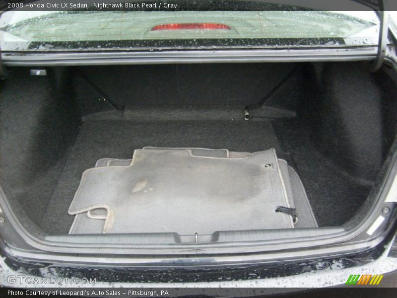 Nighthawk Black Pearl / Gray 2008 Honda Civic LX Sedan