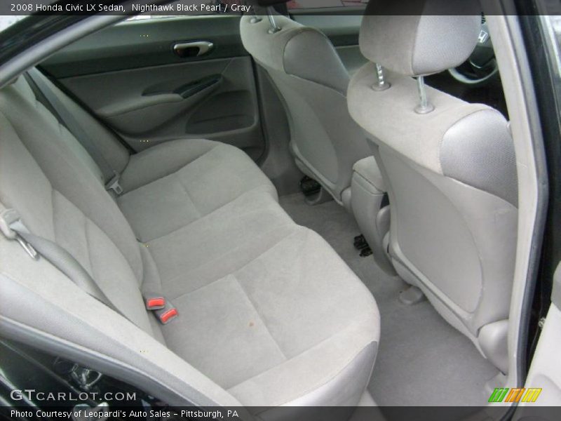 Nighthawk Black Pearl / Gray 2008 Honda Civic LX Sedan