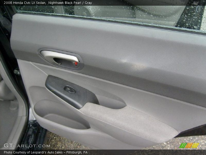 Nighthawk Black Pearl / Gray 2008 Honda Civic LX Sedan
