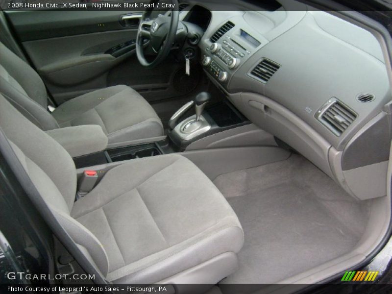 Nighthawk Black Pearl / Gray 2008 Honda Civic LX Sedan