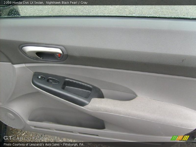 Nighthawk Black Pearl / Gray 2008 Honda Civic LX Sedan