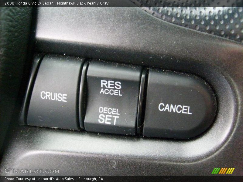 Nighthawk Black Pearl / Gray 2008 Honda Civic LX Sedan