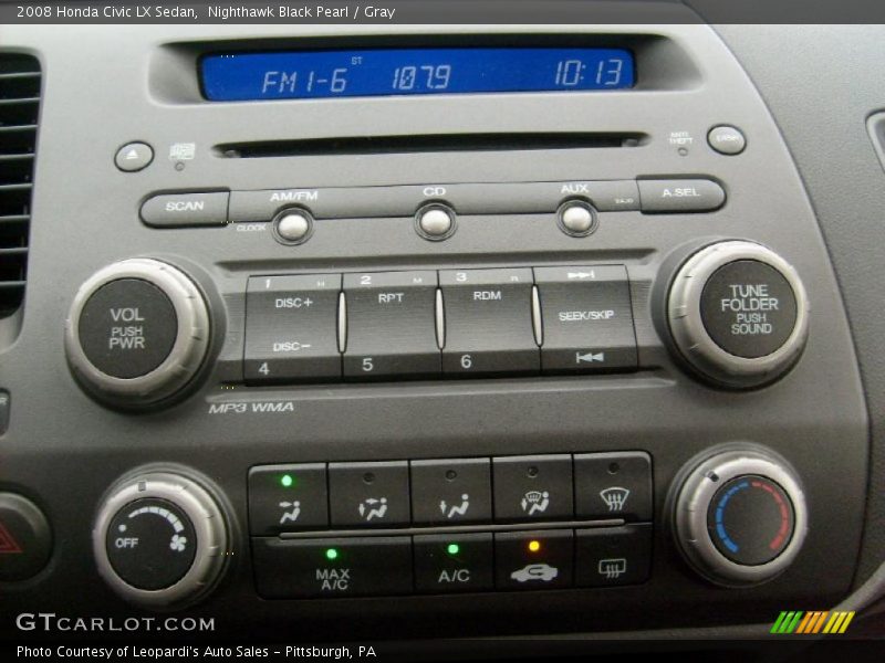 Nighthawk Black Pearl / Gray 2008 Honda Civic LX Sedan