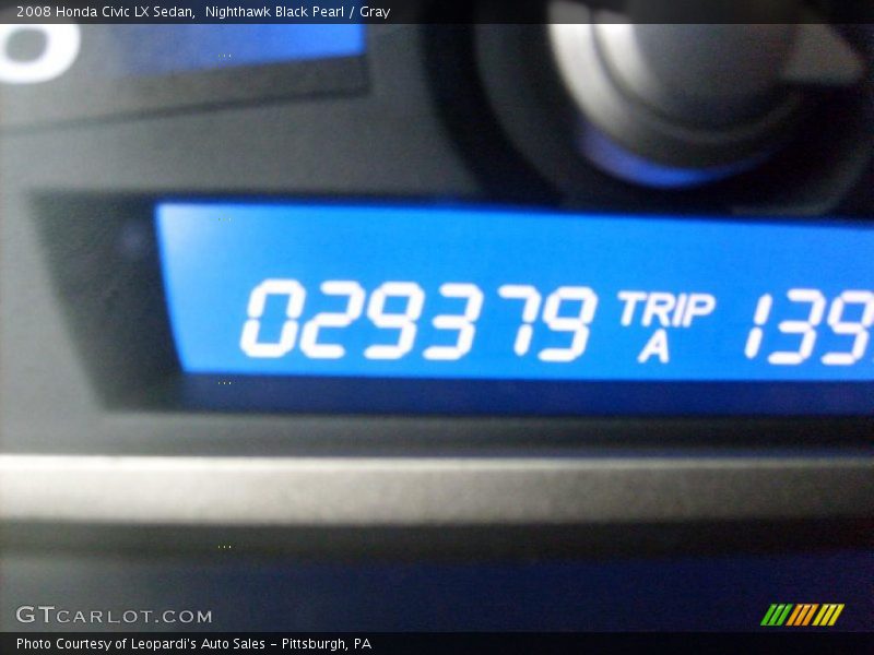Nighthawk Black Pearl / Gray 2008 Honda Civic LX Sedan