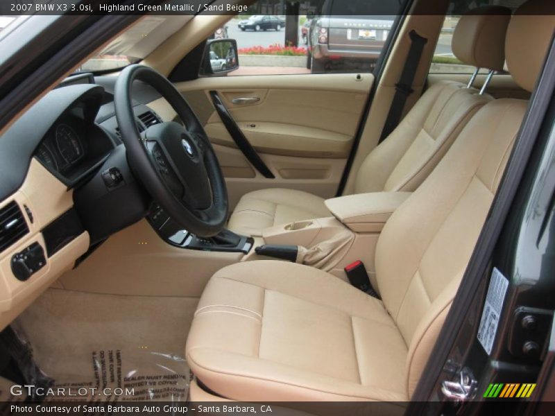 Highland Green Metallic / Sand Beige 2007 BMW X3 3.0si