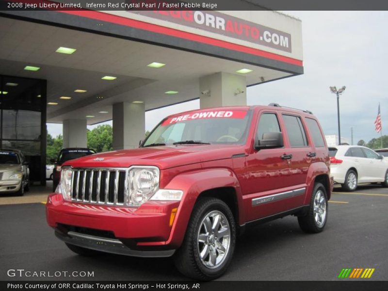 Inferno Red Crystal Pearl / Pastel Pebble Beige 2008 Jeep Liberty Limited