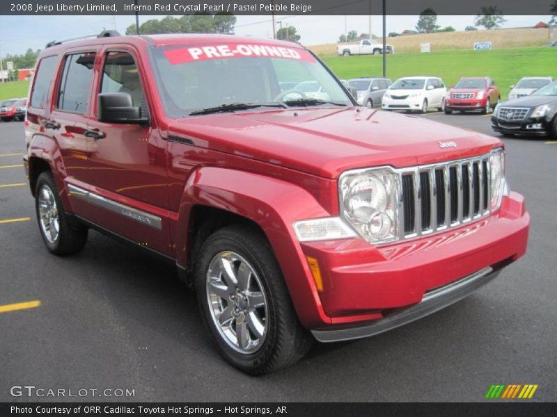 Inferno Red Crystal Pearl / Pastel Pebble Beige 2008 Jeep Liberty Limited
