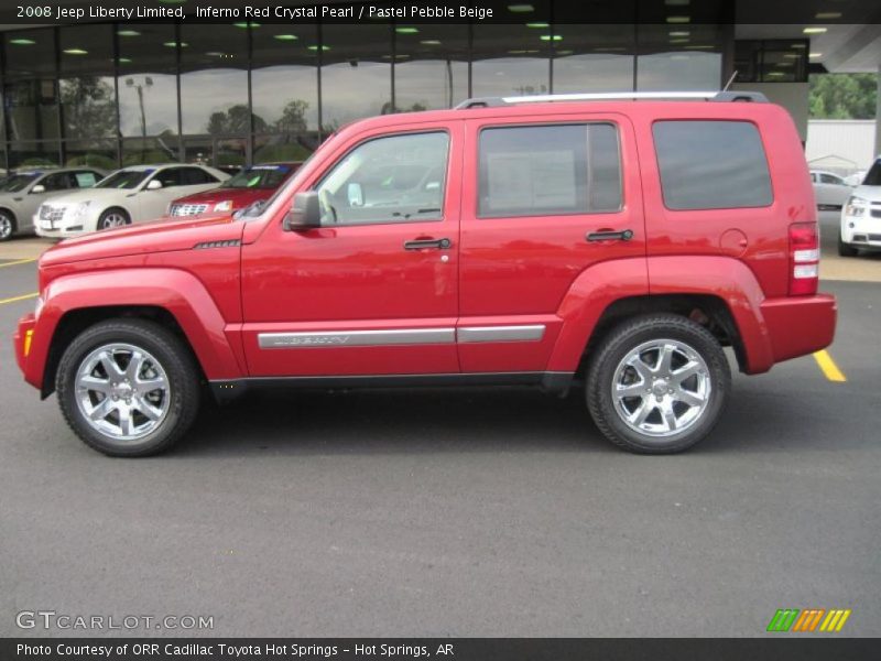 Inferno Red Crystal Pearl / Pastel Pebble Beige 2008 Jeep Liberty Limited