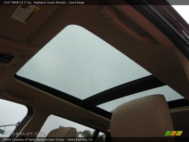 Highland Green Metallic / Sand Beige 2007 BMW X3 3.0si