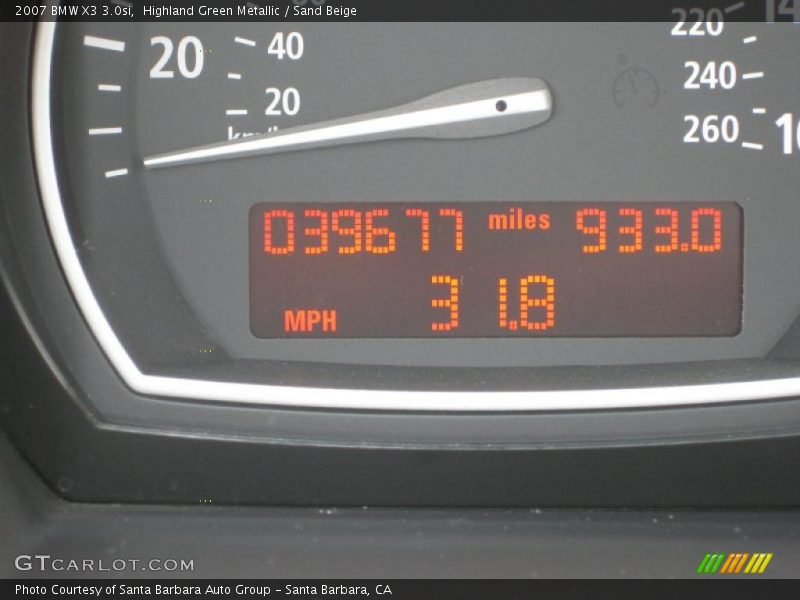 Highland Green Metallic / Sand Beige 2007 BMW X3 3.0si
