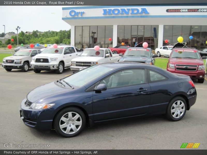 Royal Blue Pearl / Gray 2010 Honda Civic LX Coupe