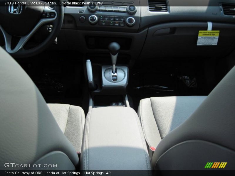Crystal Black Pearl / Gray 2010 Honda Civic EX-L Sedan